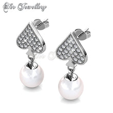 Swarovski Crystals Pearlie Spade Earrings - Her Jewellery