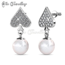 Swarovski Crystals Pearlie Spade Earrings - Her Jewellery