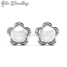 Swarovski Crystals Pearlie Floral Earrings - Her Jewellery