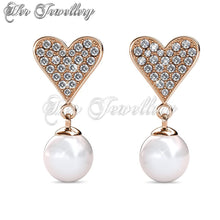 Swarovski Crystals Pearlie Heart Earrings - Her Jewellery