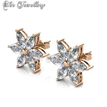 Swarovski Crystals Petal Flower Set (Rose Gold) - Her Jewellery