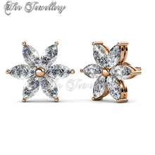 Swarovski Crystals Petal Flower Set (Rose Gold) - Her Jewellery