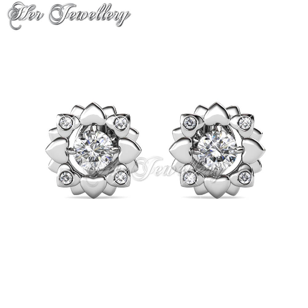 Swarovski Crystals Petal Love Earrings‏ - Her Jewellery