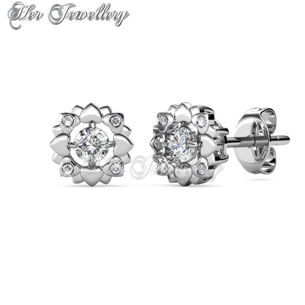 Swarovski Crystals Petal Love Earrings‏ - Her Jewellery