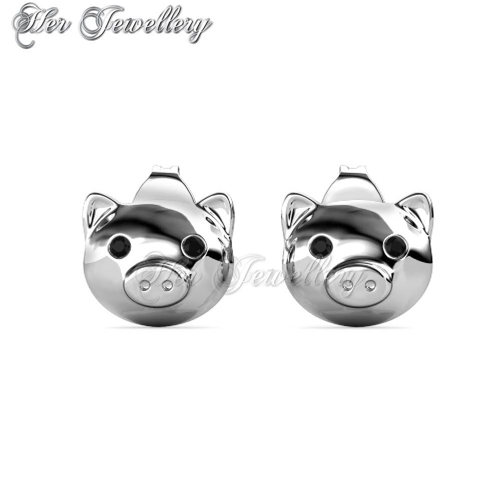 Swarovski Crystals Piggy Earrings - Her Jewellery