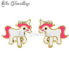 Swarovski Crystals Pinky Unicorn Earrings - Her Jewellery