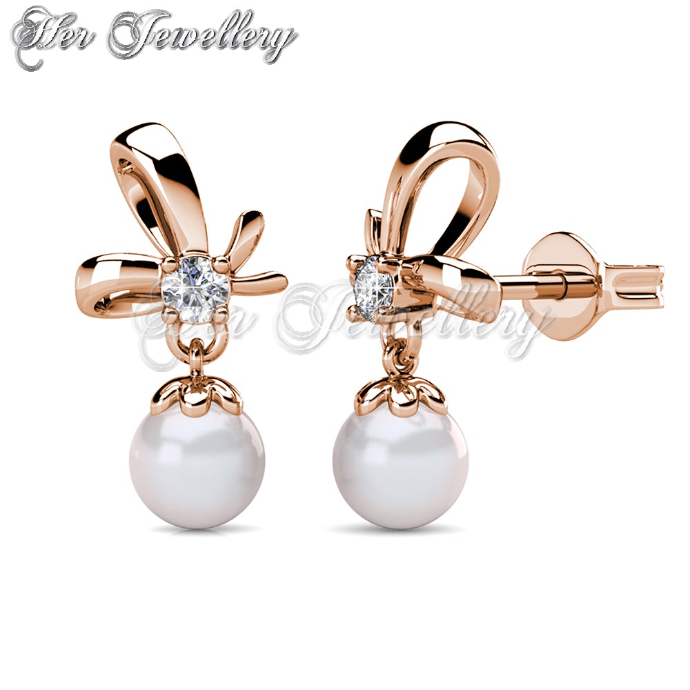 Swarovski Crystals Posie Pearl Earrings - Her Jewellery