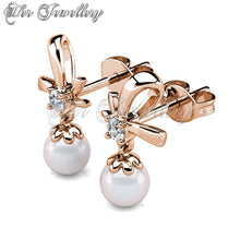 Swarovski Crystals Posie Pearl Earrings - Her Jewellery