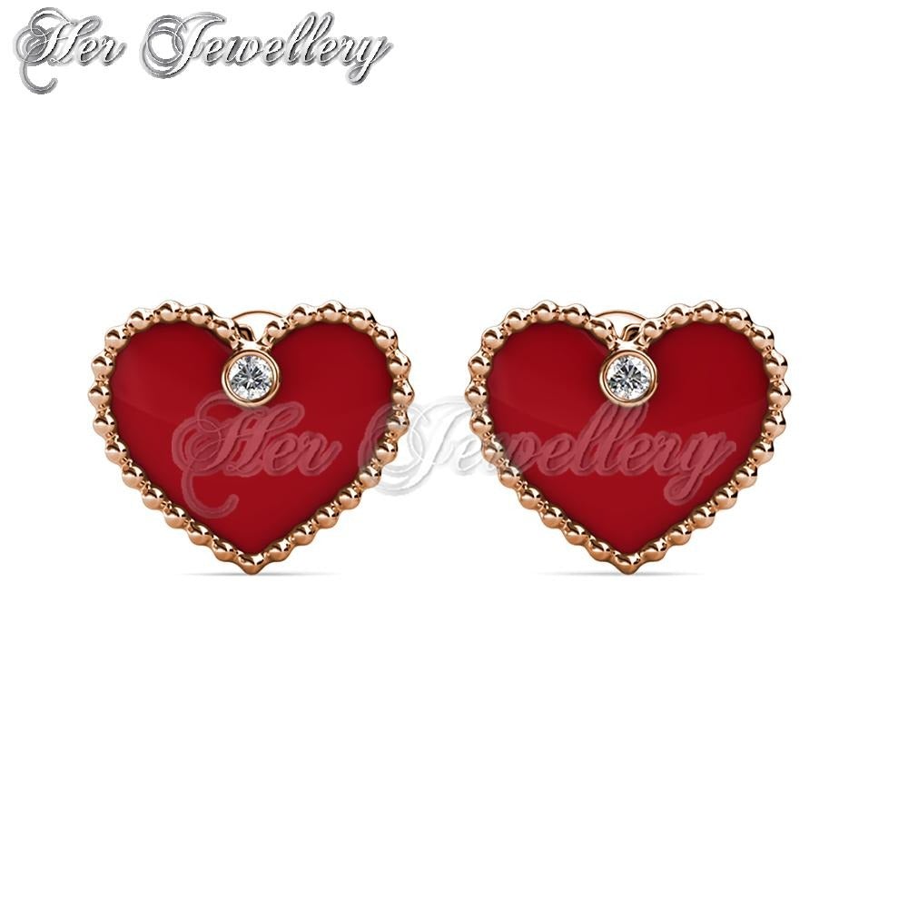 Swarovski Crystals Precious Heart Earrings - Her Jewellery