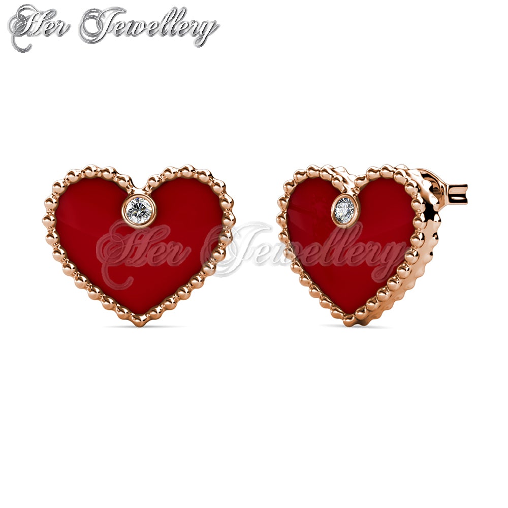 Swarovski Crystals Precious Heart Earrings - Her Jewellery