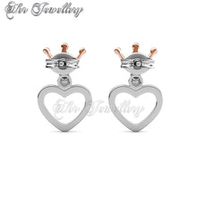 Swarovski Crystals Princess Crown Earrings (Dual Tone) - Her Jewellery