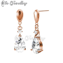 Swarovski Crystals Princess Earrings (Rose Gold) - Her Jewellery