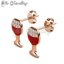 Swarovski Crystals Red Champaign Earrings - Her Jewellery
