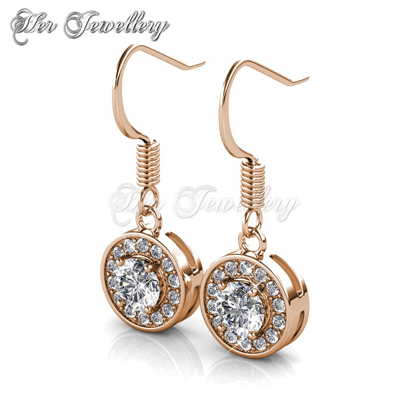 Swarovski Crystals Reese Hook Earrings (Rose Gold) - Her Jewellery