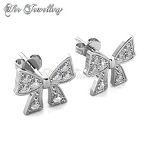 Swarovski Crystals Ribbon Bow Set - Her Jewellery