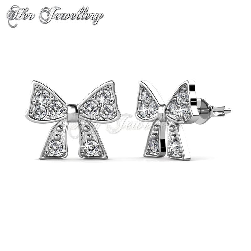 Swarovski Crystals Ribbon Bow Set - Her Jewellery