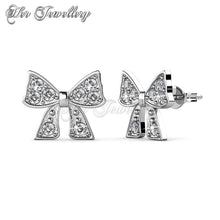 Swarovski Crystals Ribbon Bow Earrings‏ - Her Jewellery