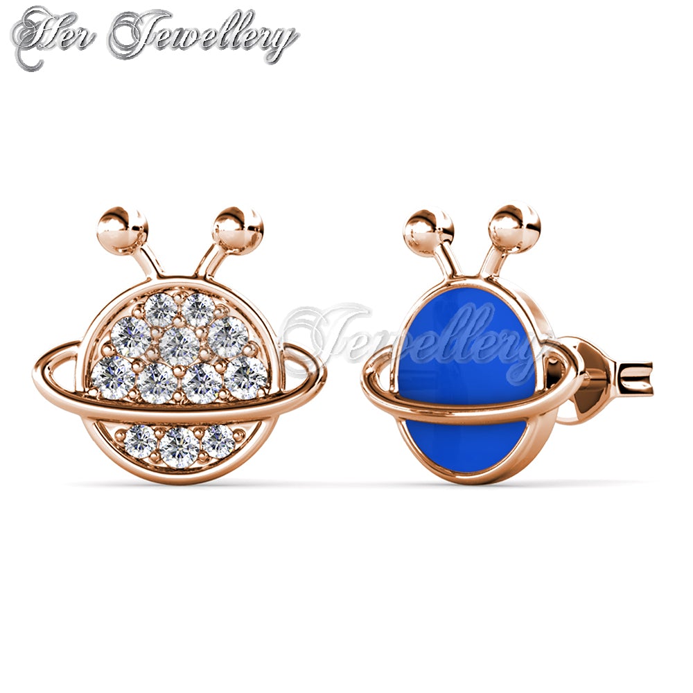 Swarovski Crystals Saturn Planet Earrings - Her Jewellery