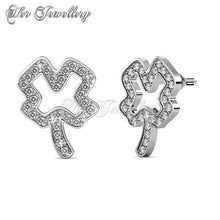Swarovski Crystals Shamrock Earrings‏ - Her Jewellery