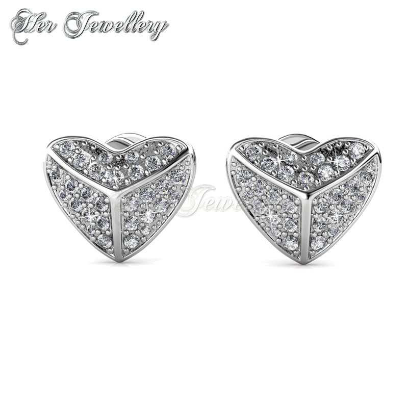 Swarovski Crystals Shield Heart Earrings‏ - Her Jewellery