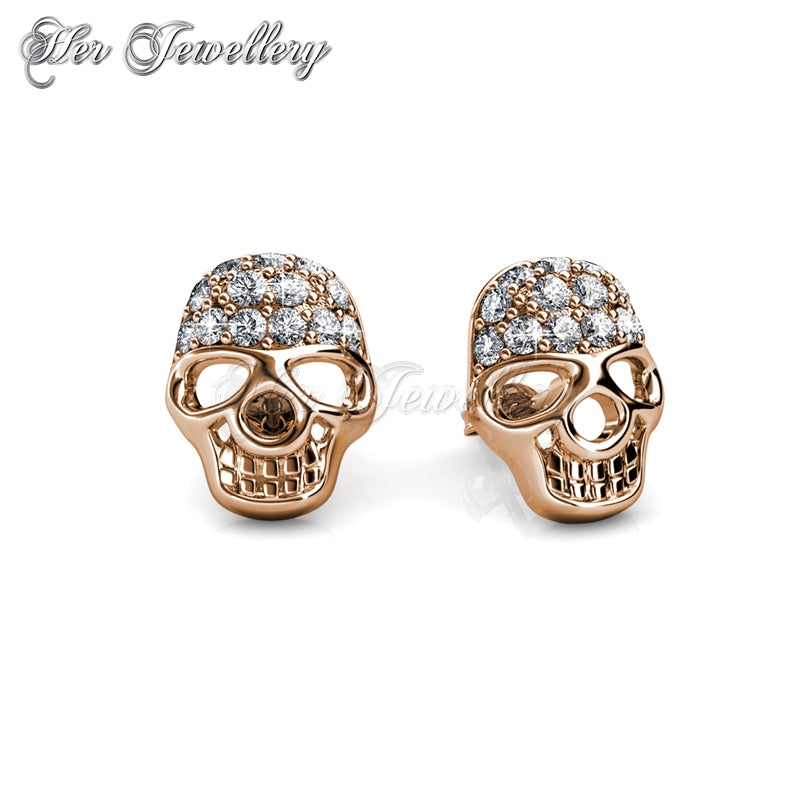 Swarovski Crystals Skull Earrings (Rose Gold) - Her Jewellery