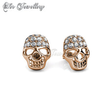 Swarovski Crystals Skull Earrings (Rose Gold) - Her Jewellery