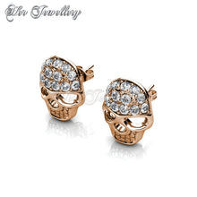 Swarovski Crystals Skull Earrings (Rose Gold) - Her Jewellery