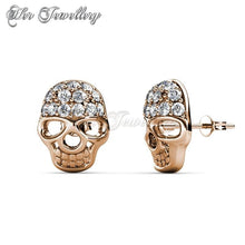 Swarovski Crystals Skull Earrings (Rose Gold) - Her Jewellery