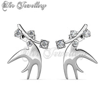 Swarovski Crystals Soaring Dove Earrings - Her Jewellery