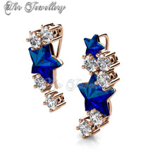 Swarovski Crystals Starry Hook Earrings (Blue Crystal) - Her Jewellery