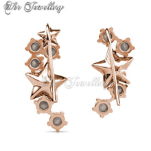 Swarovski Crystals Starry Hook Earrings (Blue Crystal) - Her Jewellery