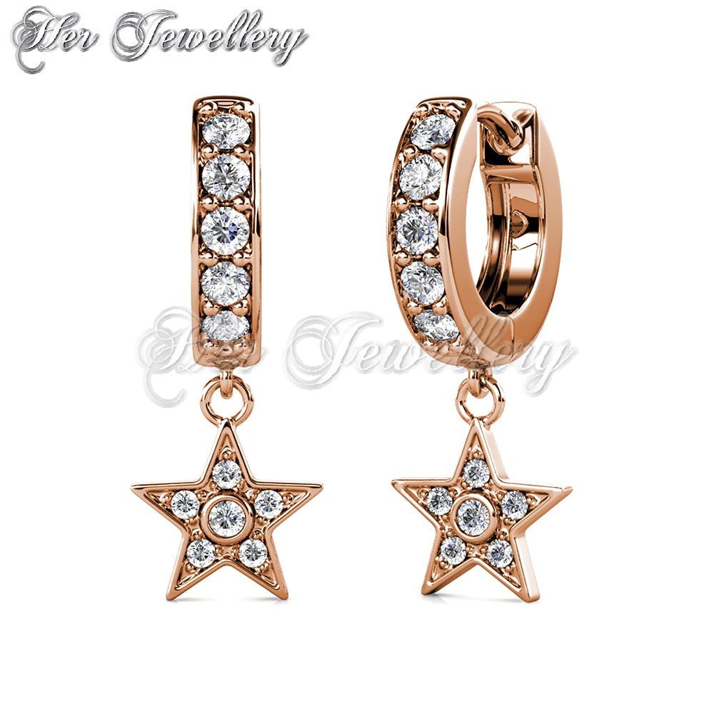 Swarovski Crystals Starry Star Earrings - Her Jewellery