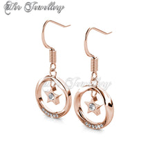 Swarovski Crystals Stellar Hook Earrings (Rose Gold) - Her Jewellery
