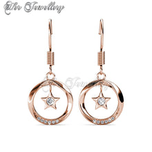 Swarovski Crystals Stellar Hook Earrings (Rose Gold) - Her Jewellery