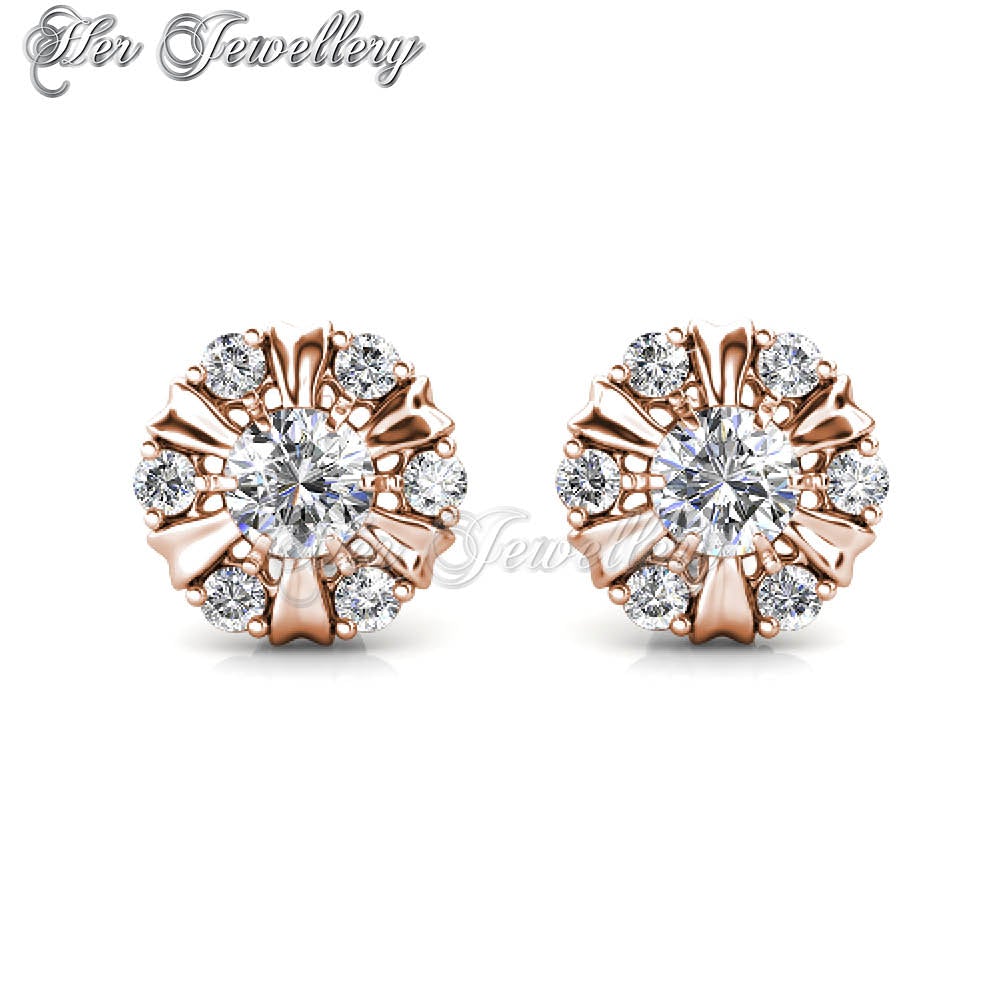 Swarovski Crystals Sun Petal Earrings (Rose Gold)‏ - Her Jewellery