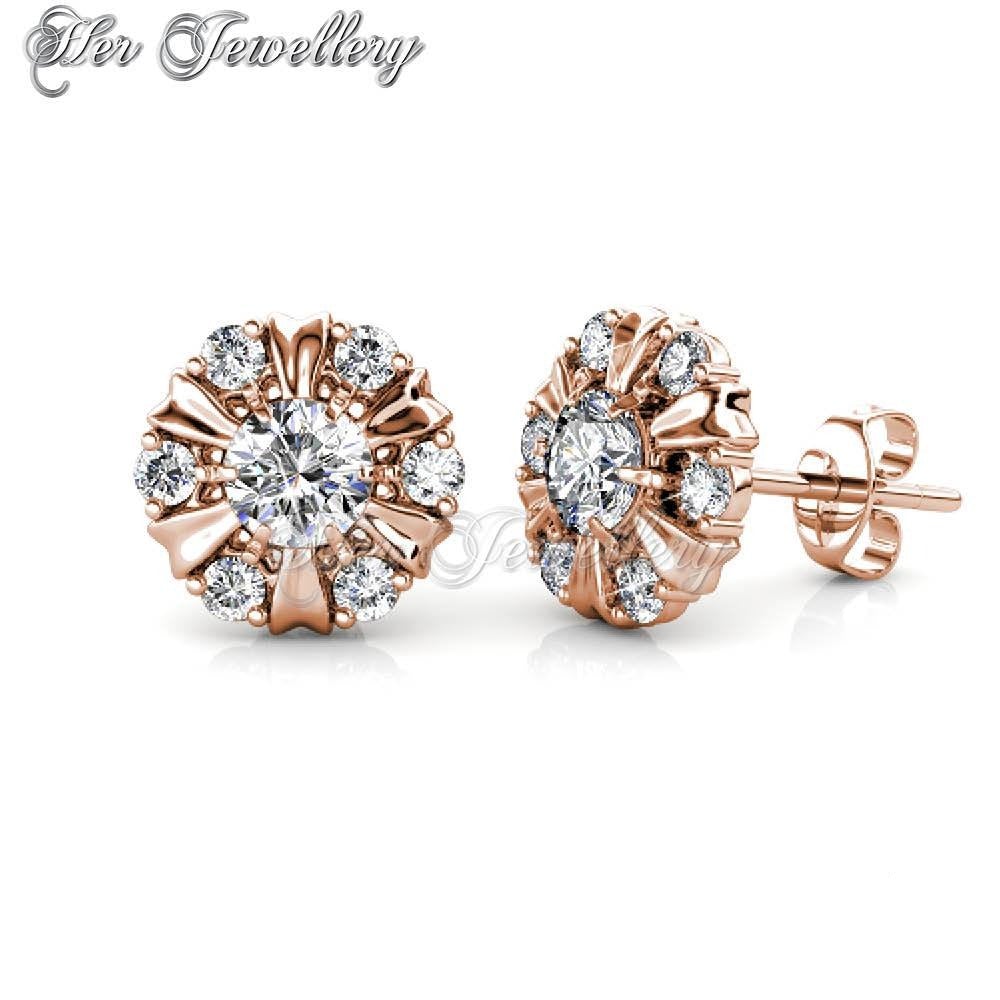 Swarovski Crystals Sun Petal Earrings (Rose Gold)‏ - Her Jewellery