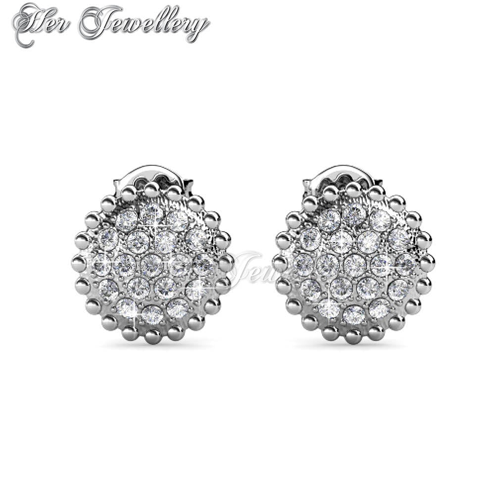 Swarovski Crystals Disk Flower Earrings - Her Jewellery