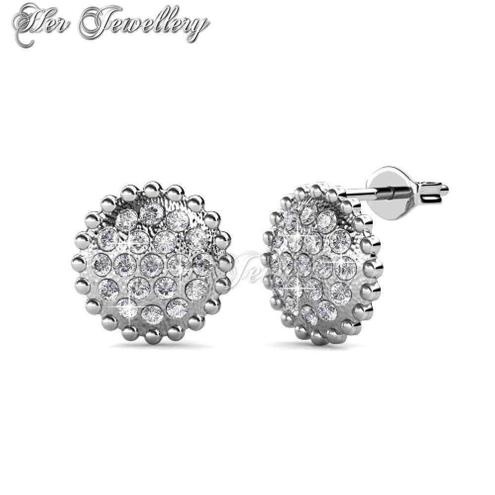 Swarovski Crystals Disk Flower Earrings - Her Jewellery