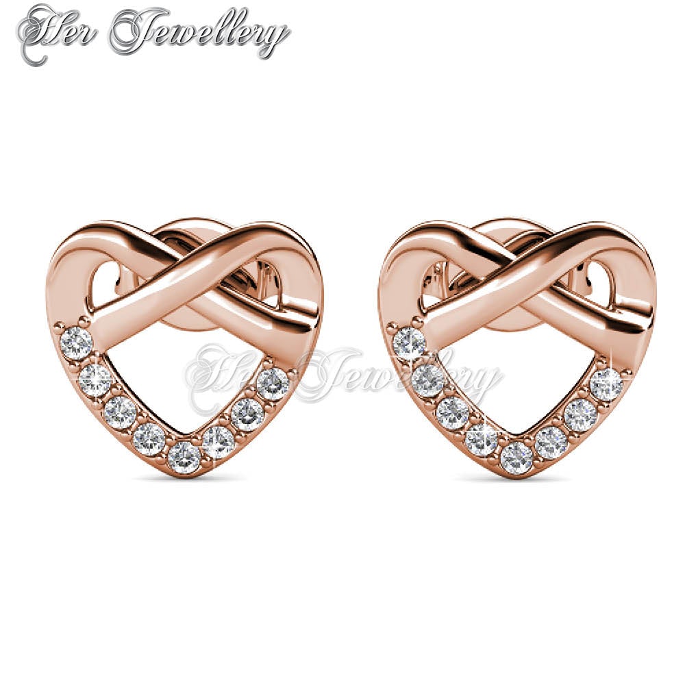 Swarovski Crystals Tie Earrings (Rose Gold) - Her Jewellery