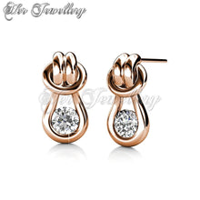 Swarovski Crystals Tie a Knot Earrings - Her Jewellery