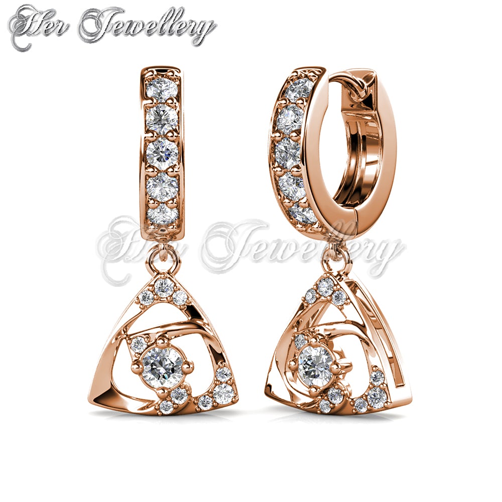 Swarovski Crystals Tri Glyn Hoop Earrings - Her Jewellery