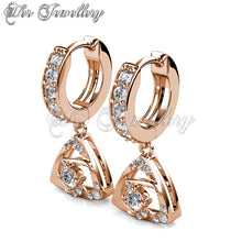 Swarovski Crystals Tri Glyn Hoop Earrings - Her Jewellery