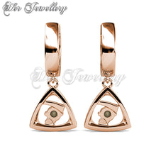 Swarovski Crystals Tri Glyn Hoop Earrings - Her Jewellery