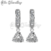 Swarovski Crystals Tri Hoop Earrings - Her Jewellery