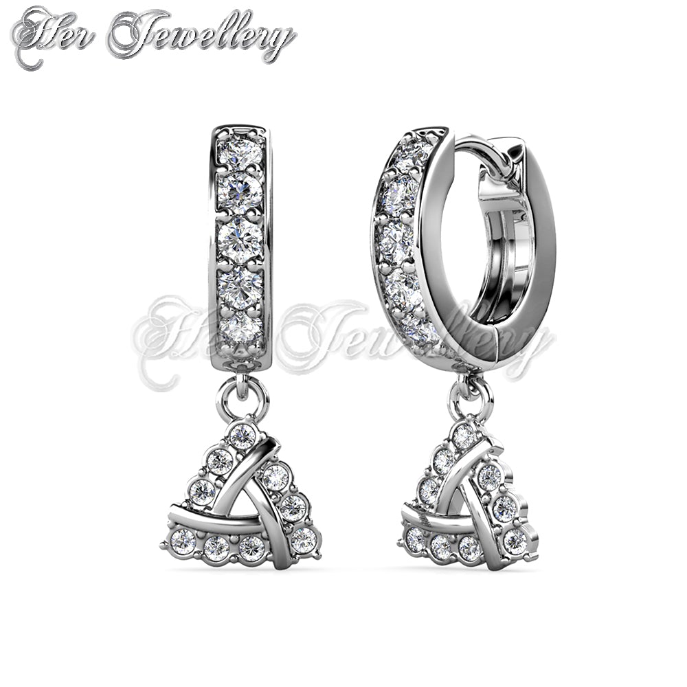 Swarovski Crystals Tri Hoop Earrings - Her Jewellery