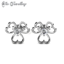 Swarovski Crystals Tri Love Earrings - Her Jewellery