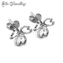 Swarovski Crystals Tri Love Earrings - Her Jewellery