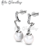 Swarovski Crystals Waver Pearl Earrings - Her Jewellery