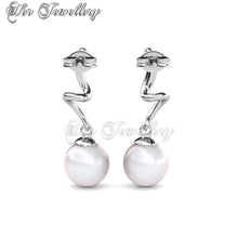 Swarovski Crystals Waver Pearl Earrings - Her Jewellery