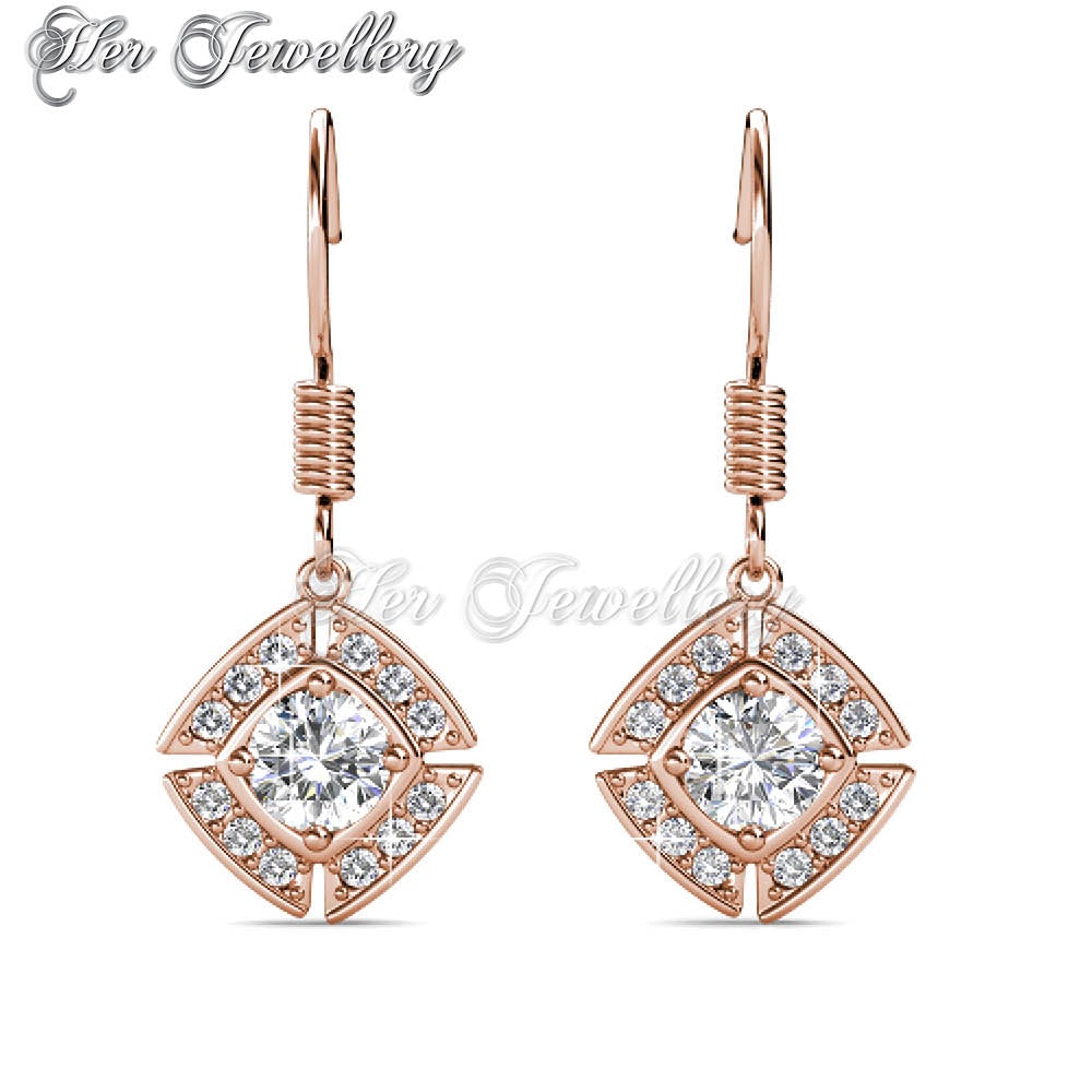 Swarovski Crystals Windmill Earrings (Rose Gold) - Her Jewellery